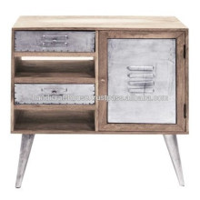 Industrial Mango wood with metal legs Nightstand